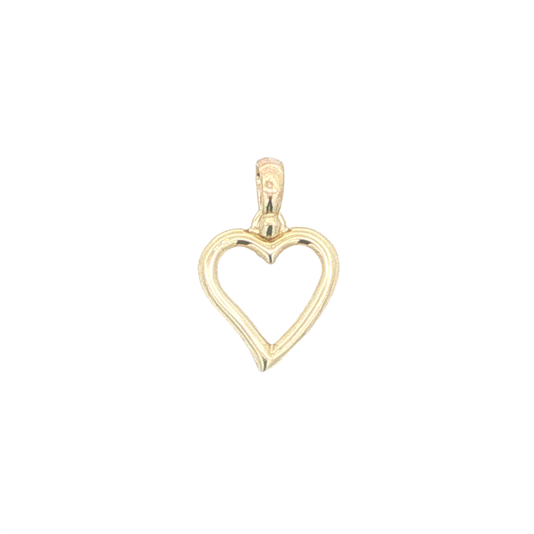 10K Yellow Gold Open-Work Heart Pendant