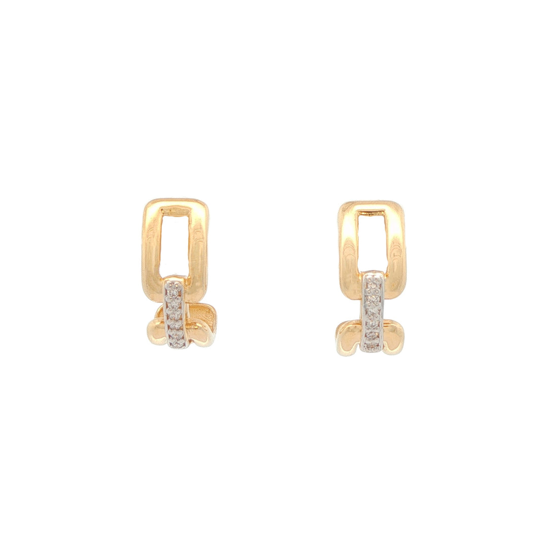 Privado "Enlace" 14K Yellow Gold Lab-Grown Diamond 14mm Demi-Hoop Earrings