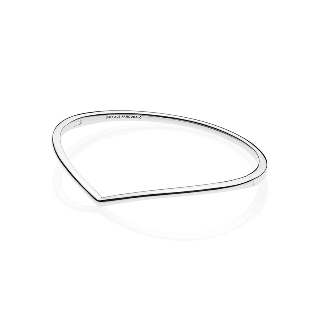 Wishbone silver bangle
