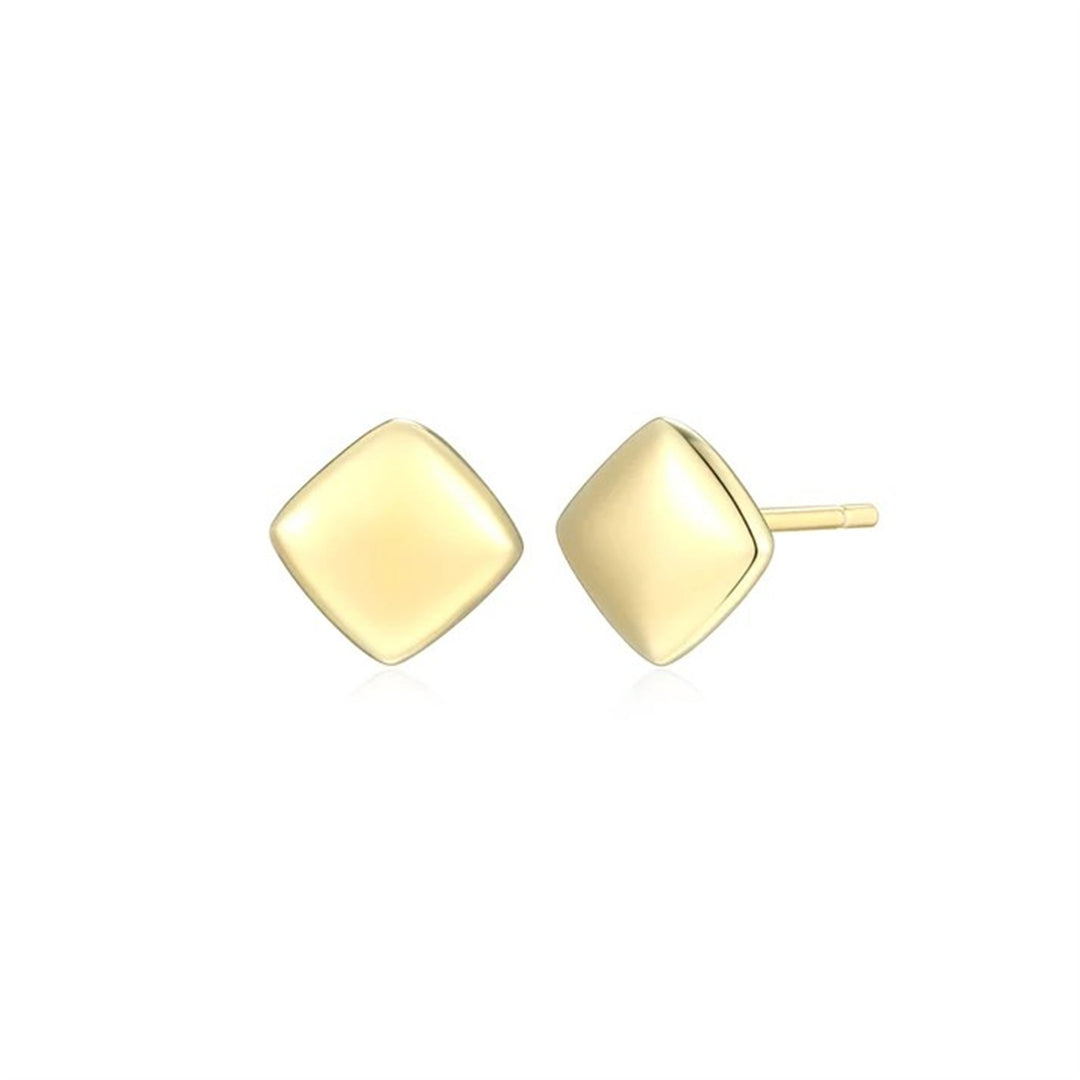 REIGN Sterling Silver Gold Plated Geo Stud Earrings