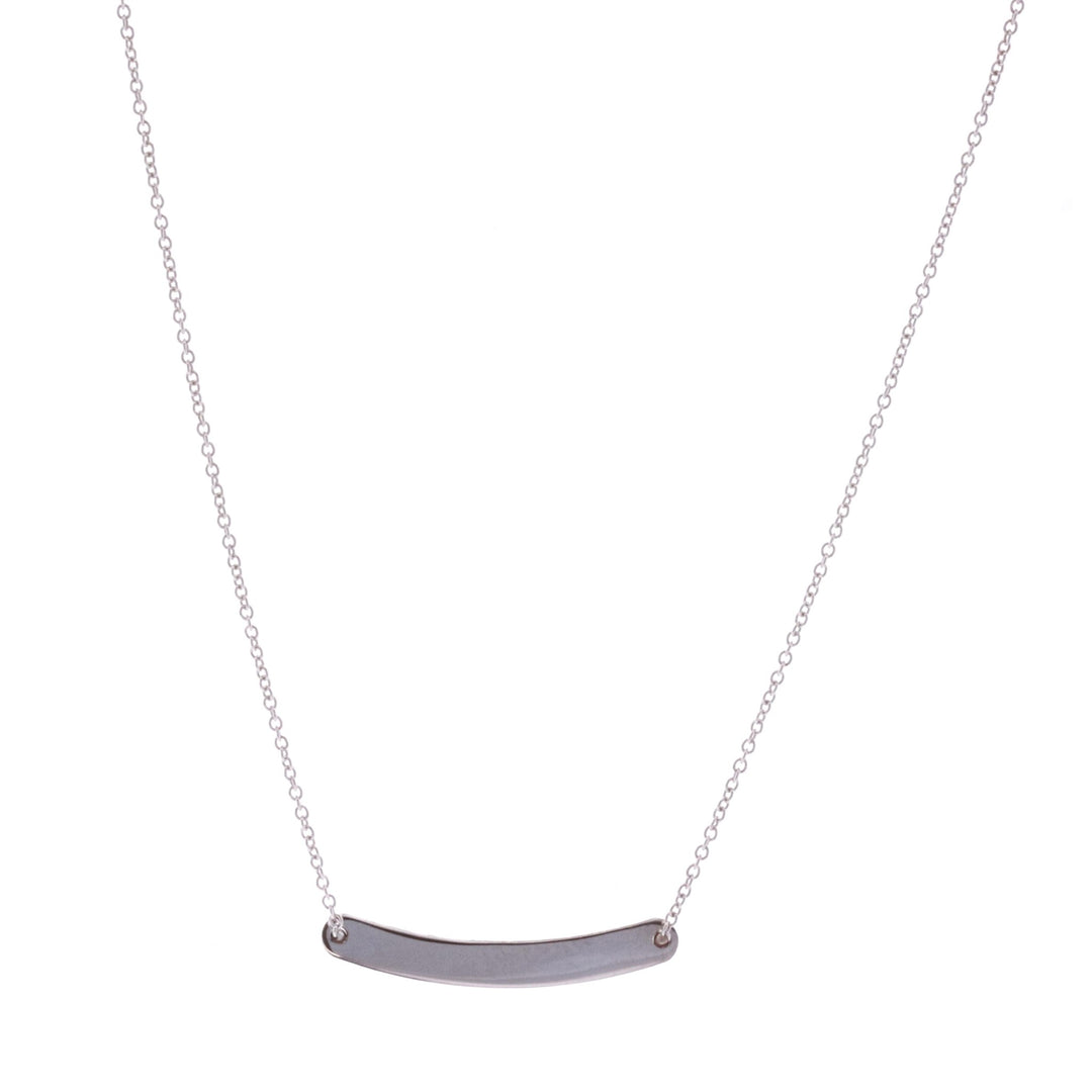 18KT White Gold Bar 18" Necklace