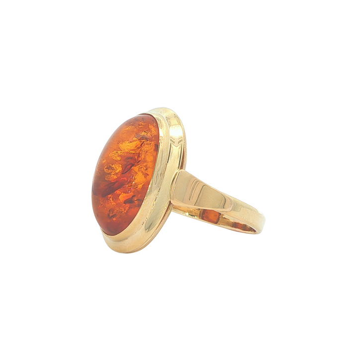 14K Yellow Gold Amber Estate Ring