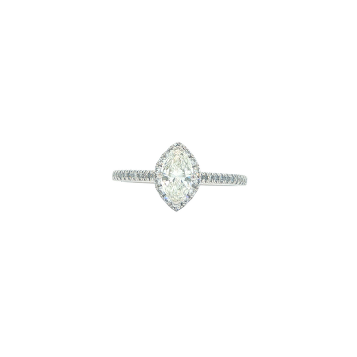 14KT White gold 0.67ctw Marquise Diamond Engagement Ring