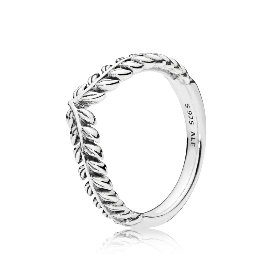 Seeds wishbone silver ring