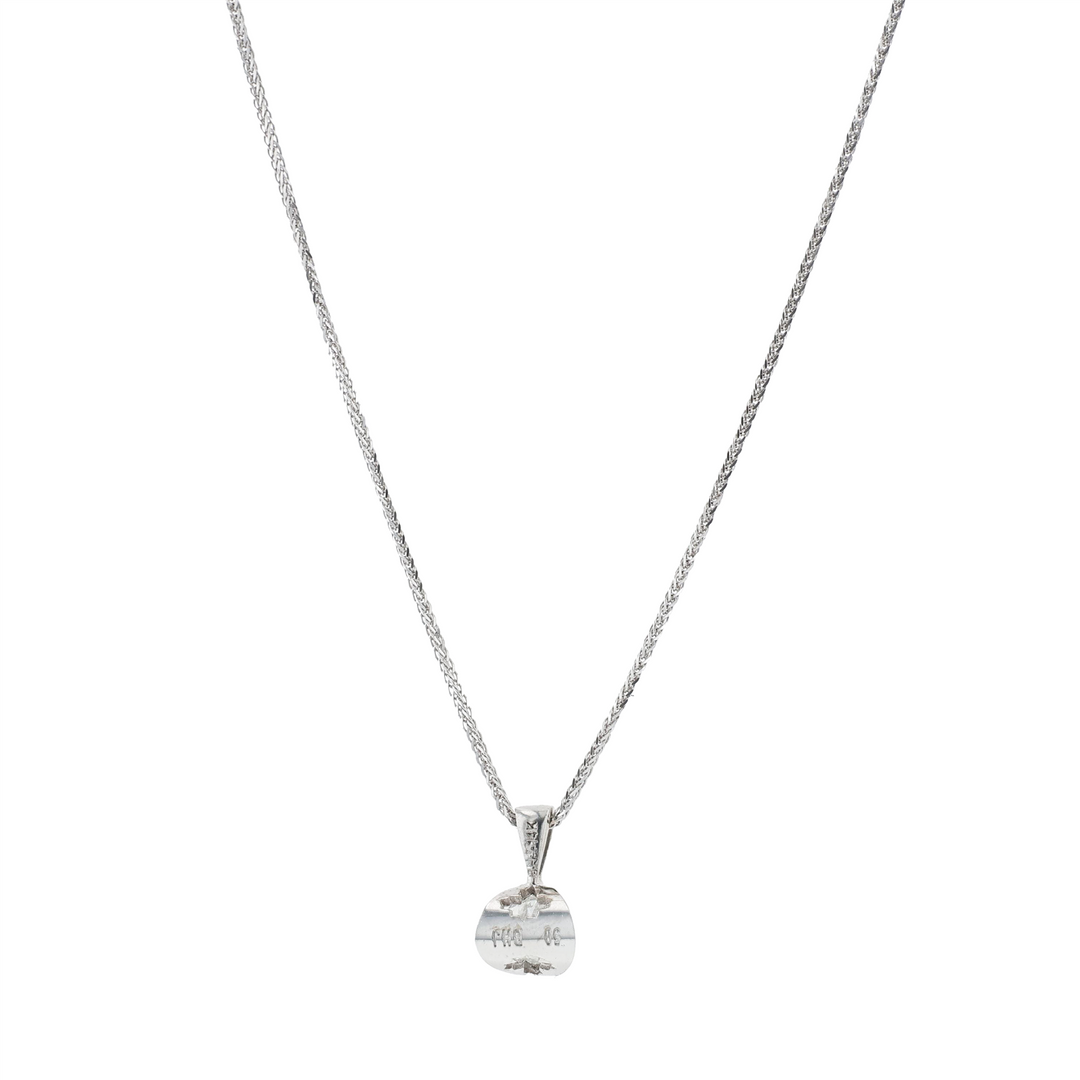 14KT Canadian White Gold 0.50ct Canadian Solitaire Diamond Pendant and Wheat Chain 18"