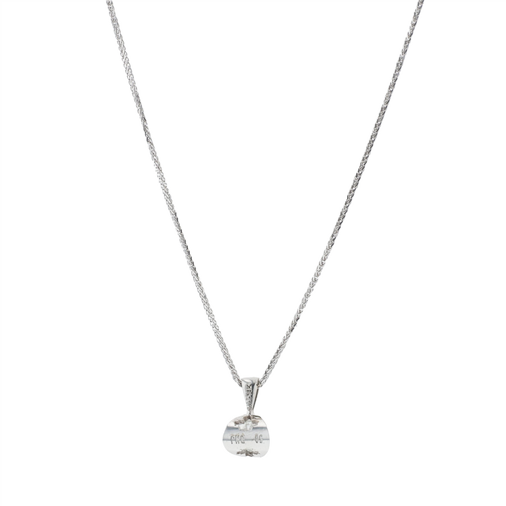 14KT Canadian White Gold 0.50ct Canadian Solitaire Diamond Pendant and Wheat Chain 18"