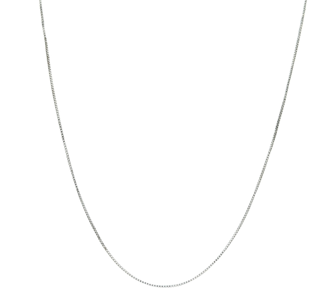 10KT White Gold 18" Box Chain