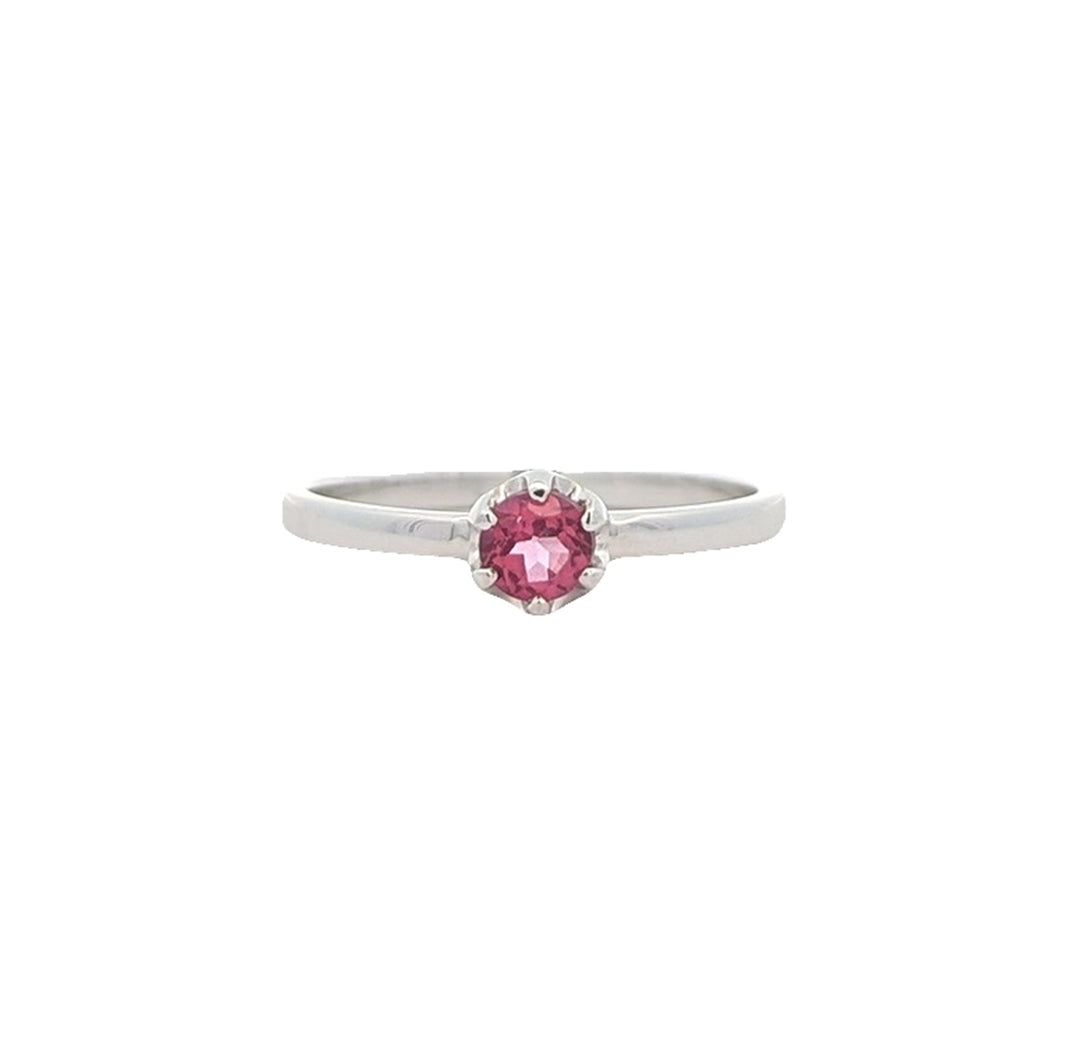 10KT White Gold Genuine Pink Topaz Ring