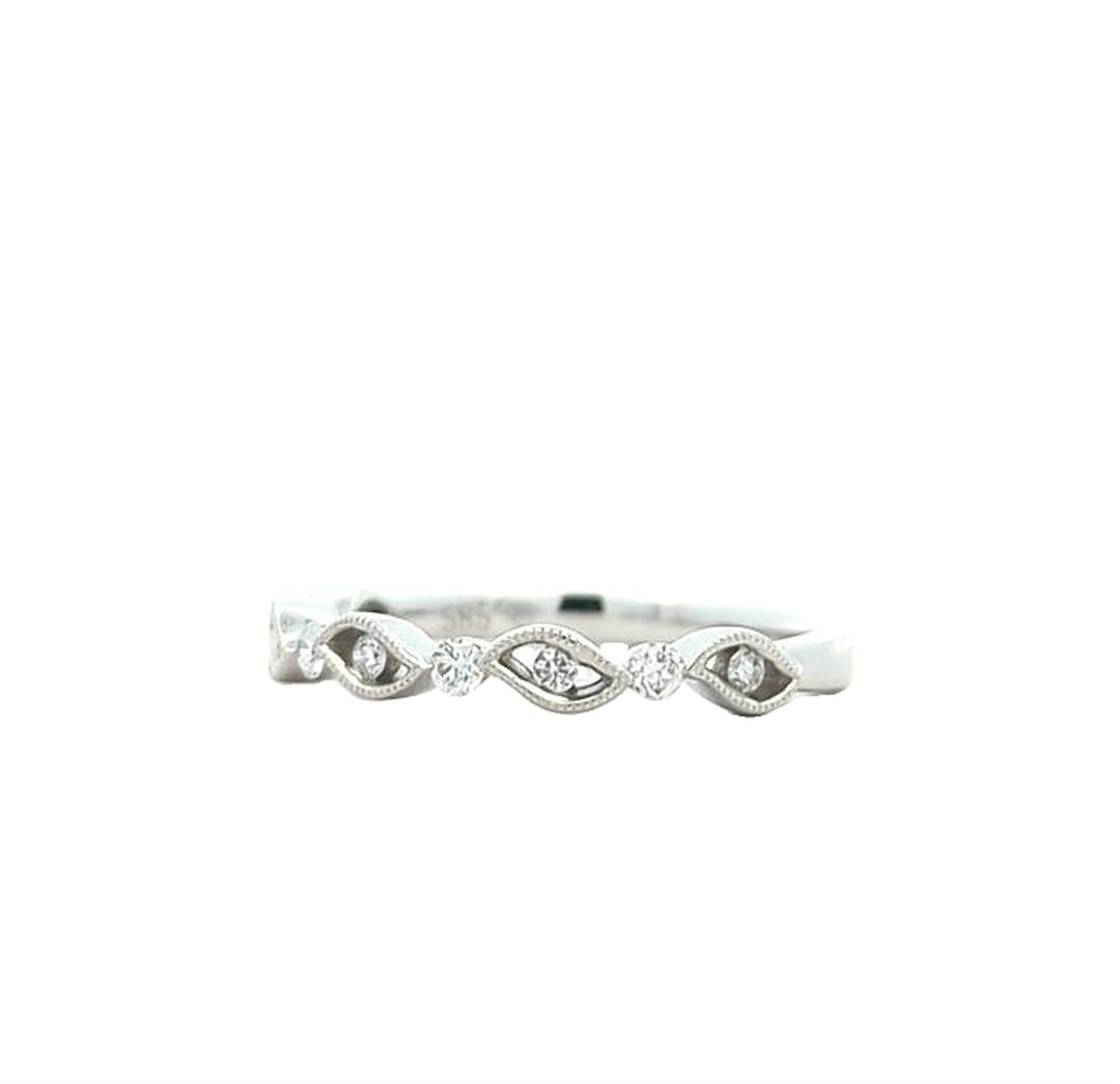 14KT White Gold 0.19ctw Diamond Band