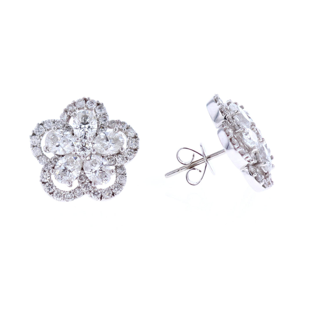 18KT White Gold 4.62ctw Diamond Estate Stud Earrings