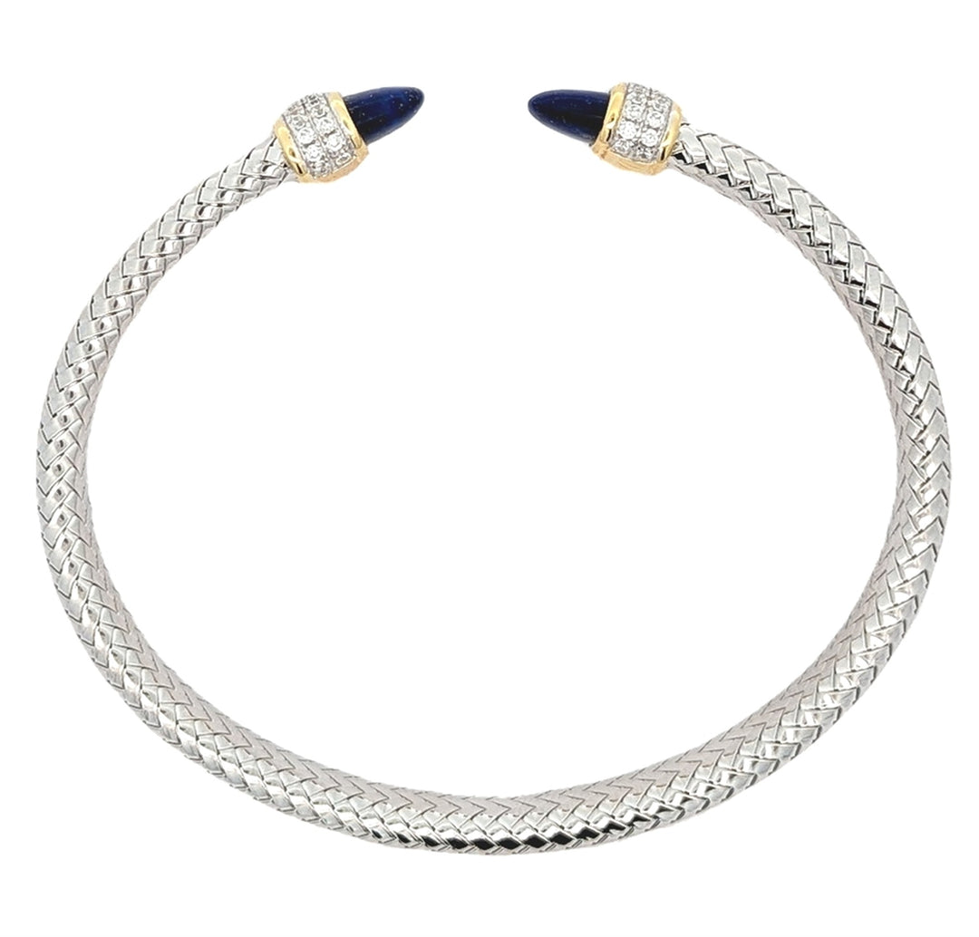 Charles Garnier "New Mesh" Lapis CZ 6.75" Cuff