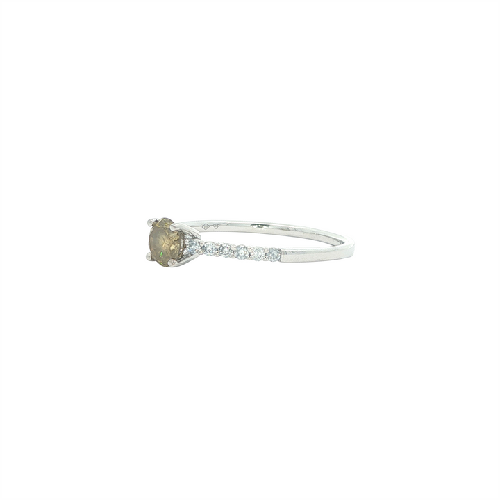 18KT White Gold 0.51ctw Yellow Diamond Engagement Ring