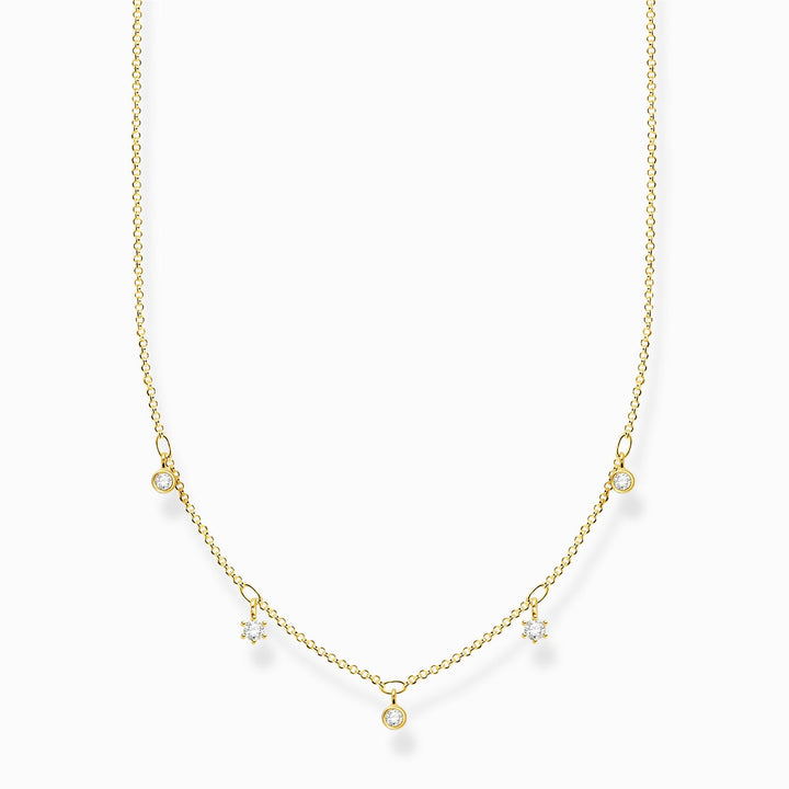 Necklace White Stones - Gold