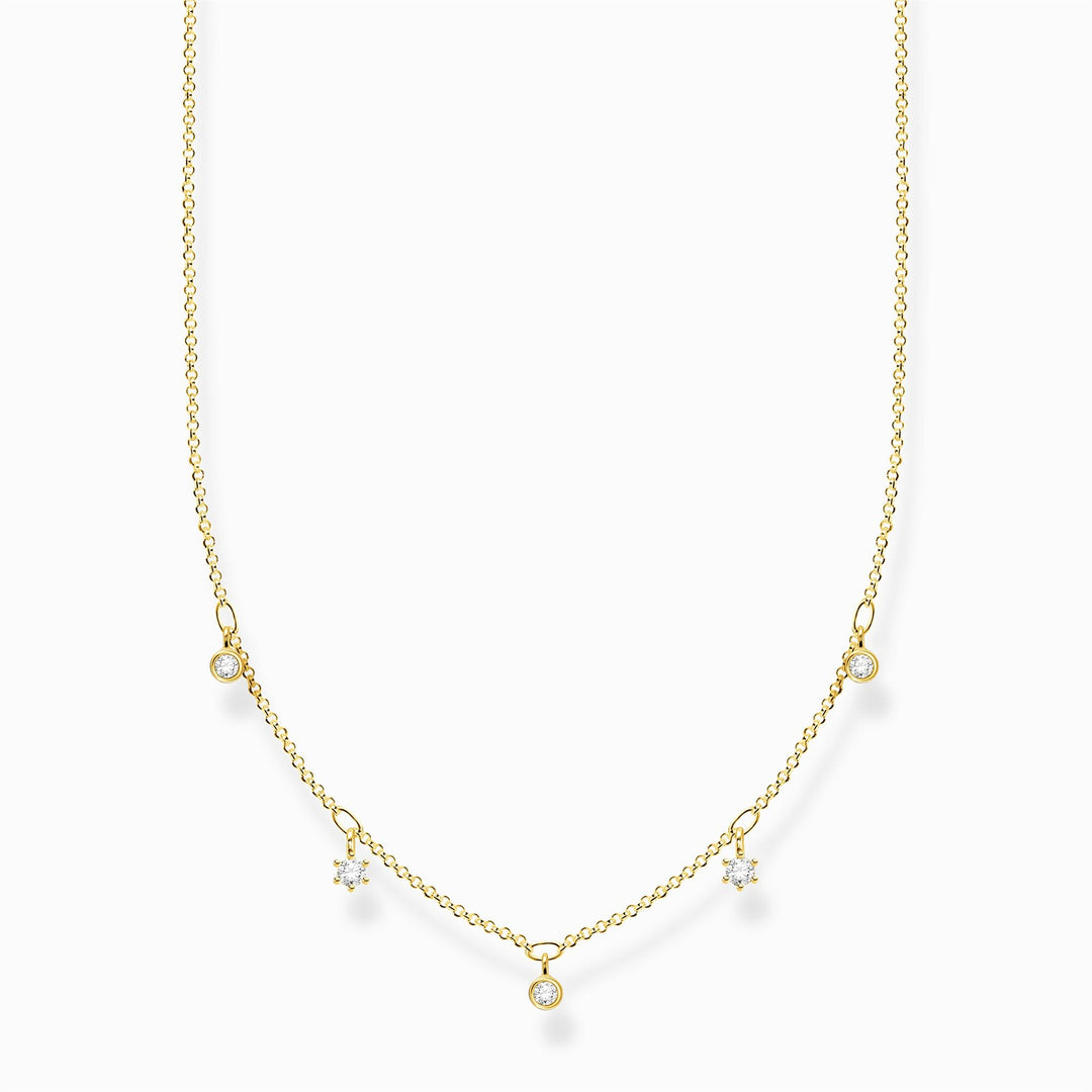 Thomas Sabo Necklace White Stones - Gold Plated