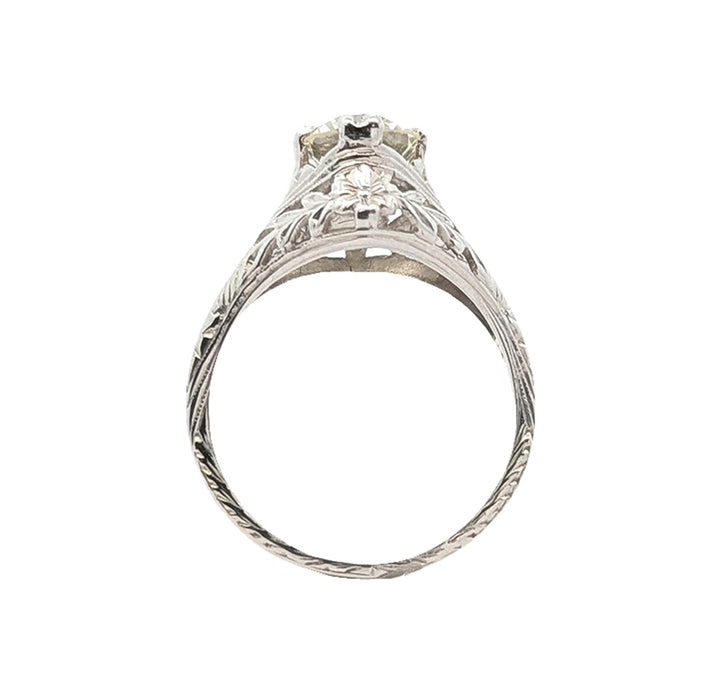 18K White Gold 1.52ctw Diamond Solitaire Estate Engagement Ring