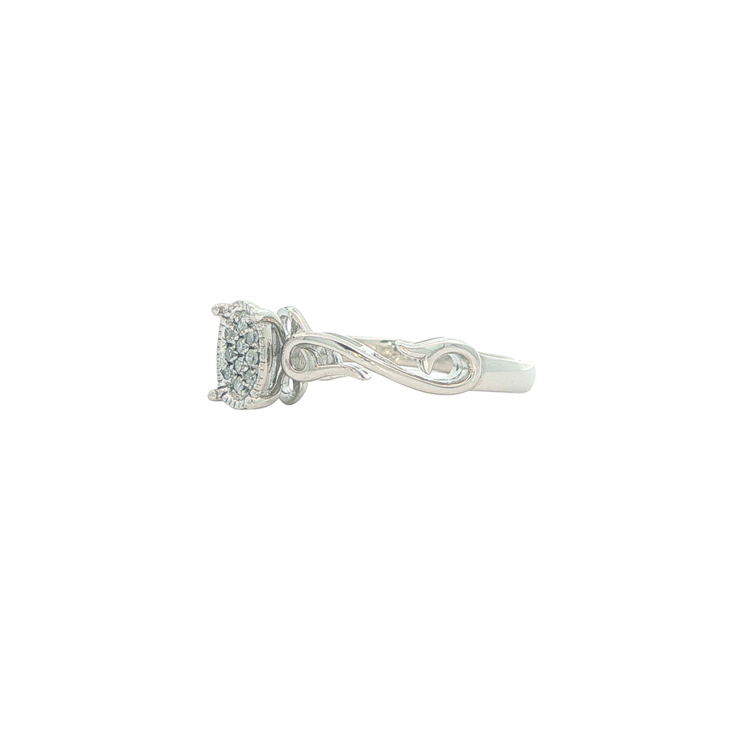Sterling Silver Diamond Estate Ring