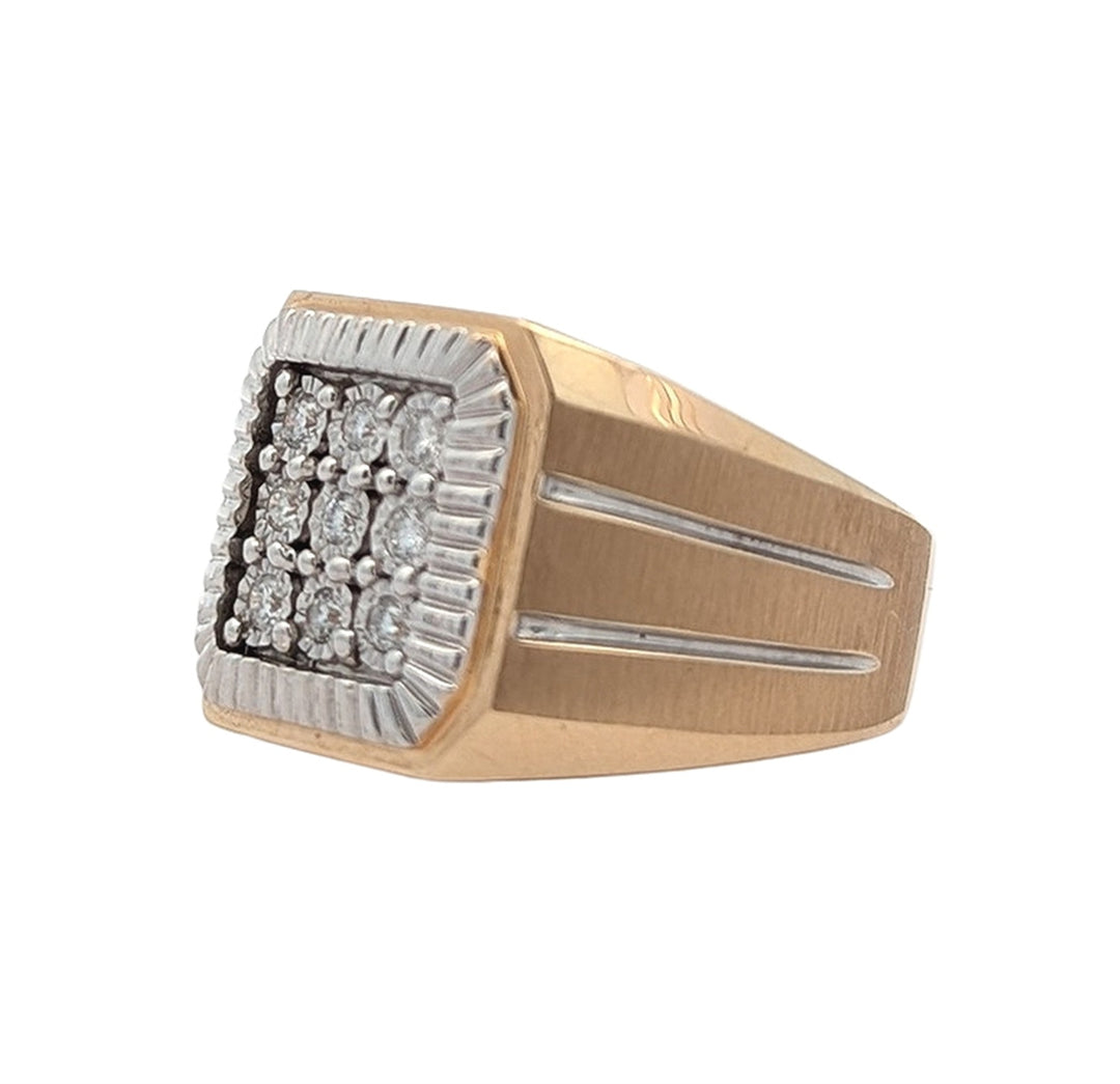 10K Two-Toned Gold 0.20ctw Diamond Gents Ring