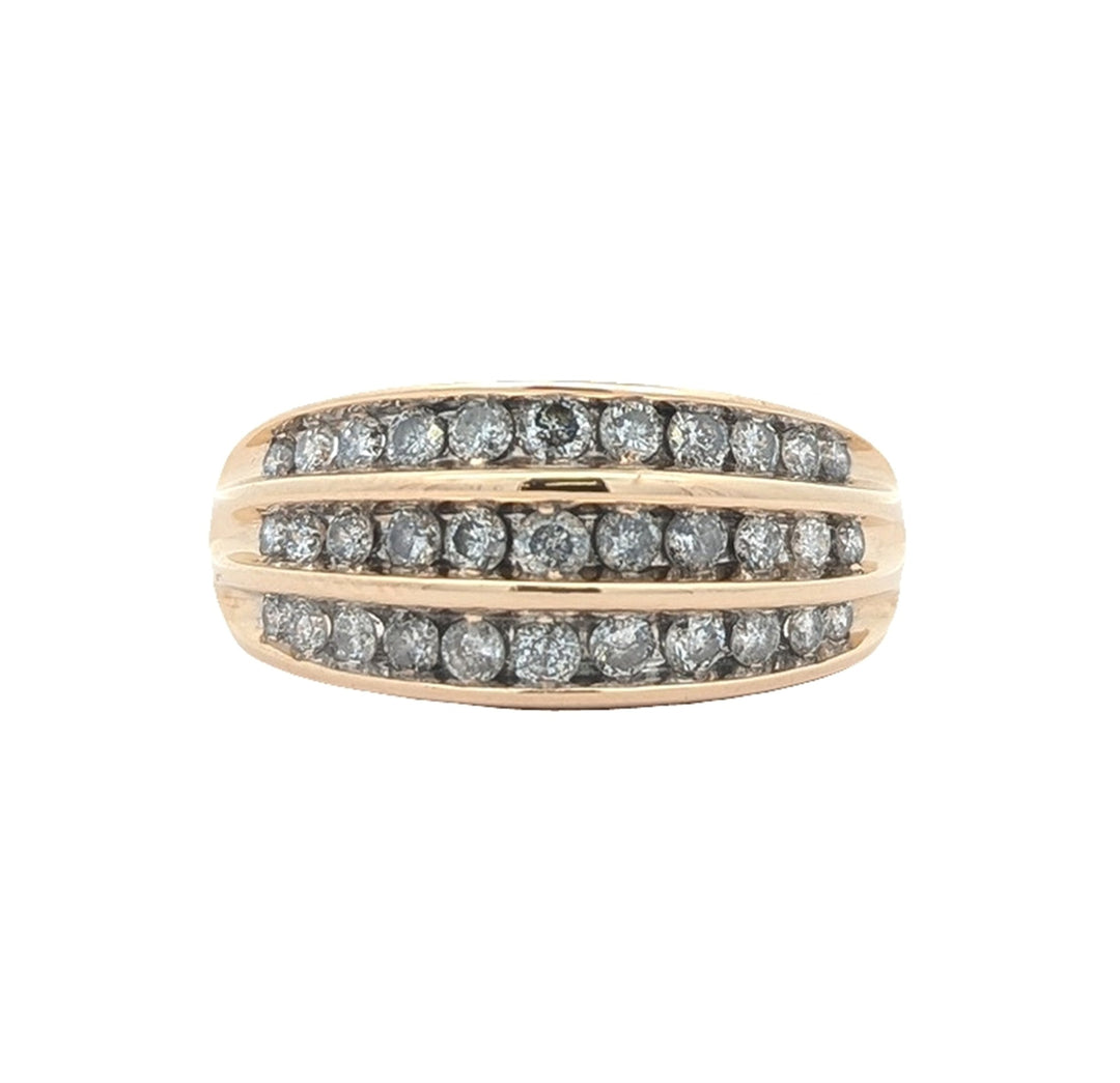 14KT Yellow Gold 1.00ctw Diamond Estate Cluster Band
