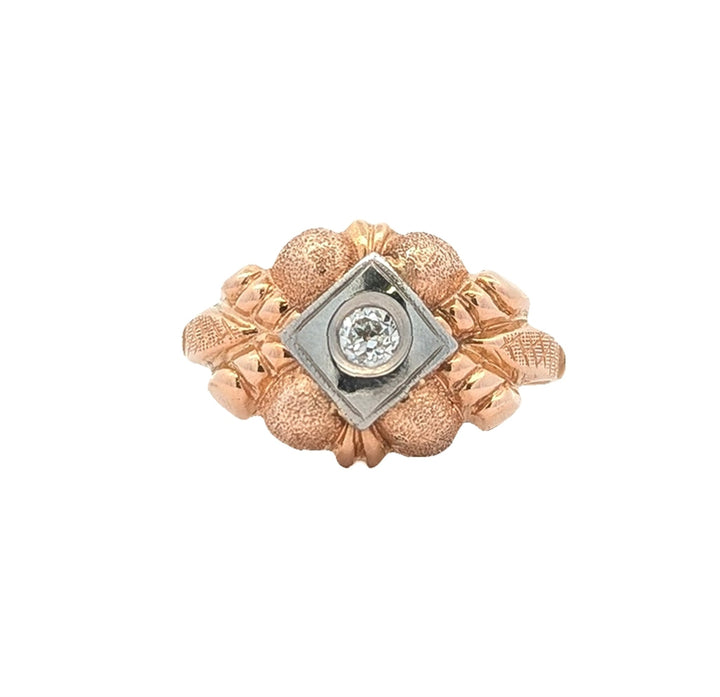 14KT Rose and White Gold 0.13ctw Diamond Estate Ring