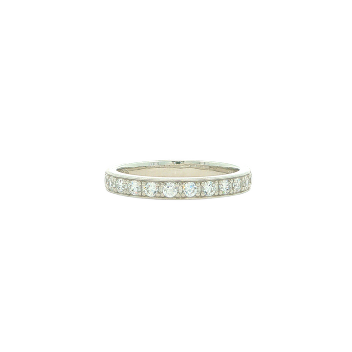 CHARLES GARNIER Sterling Silver Rhodium Plated CZ Band