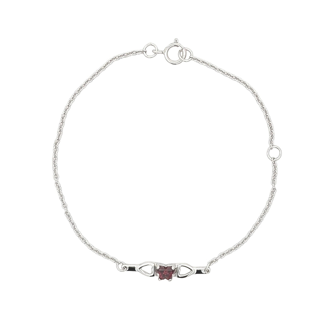 Sterling Silver January Birthstone Butterfly 6" Bracelet