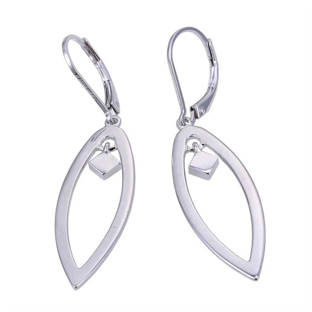 ELLE Sterling Silver "Deja Vu" Leaf Leverback Earrings