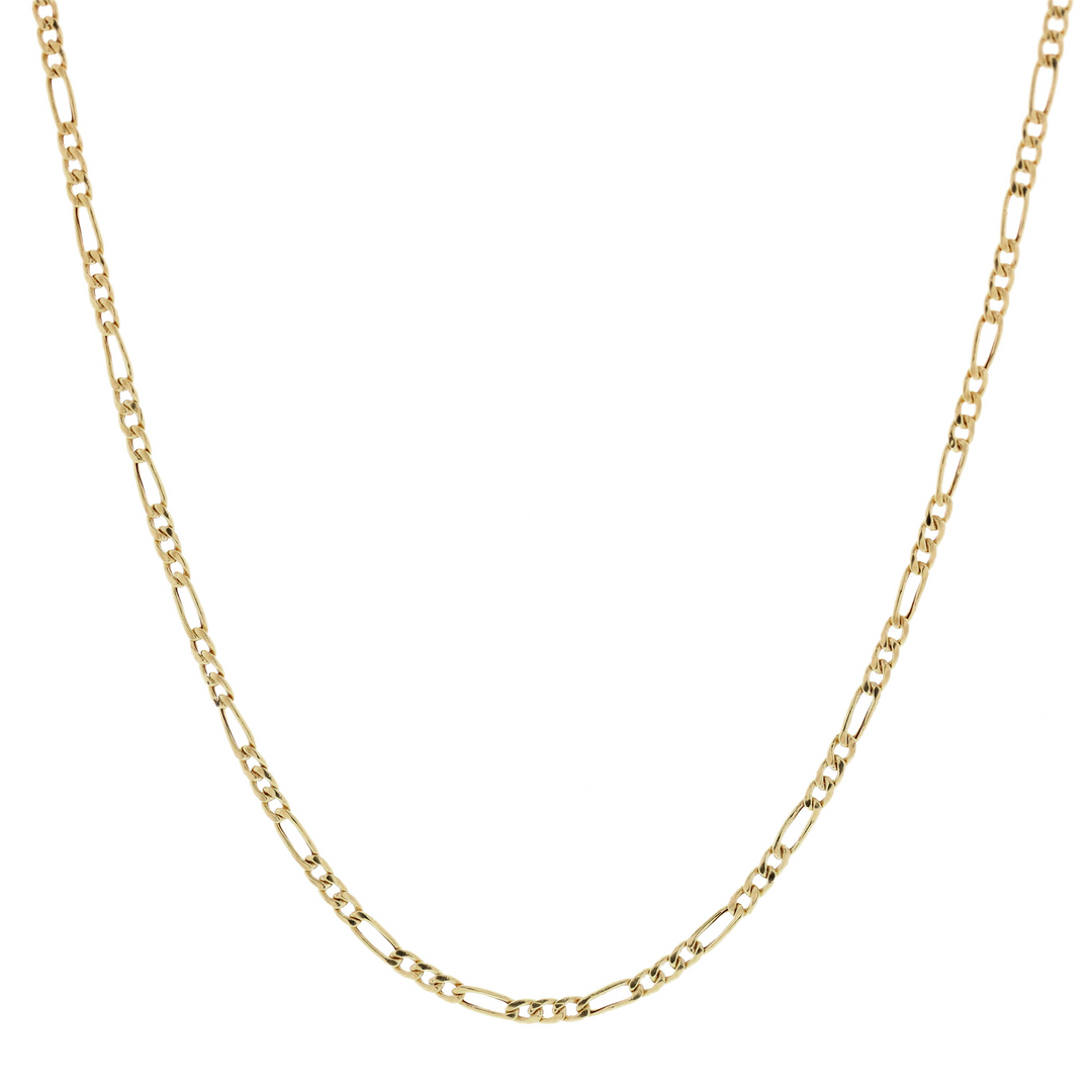 10KT Yellow Gold 20" 4.4mm Figaro Chain