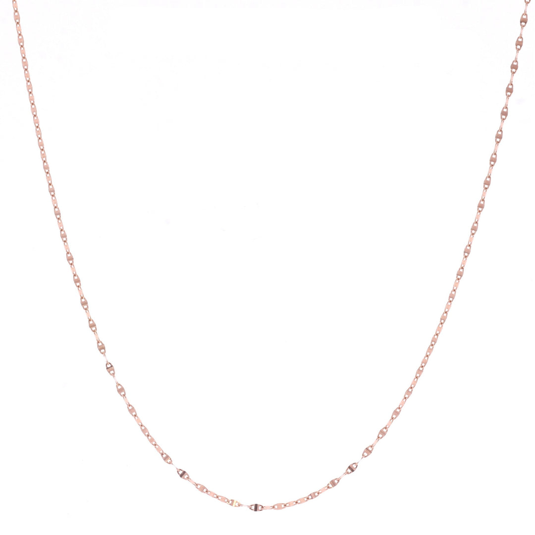 10KT Rose Gold 16" 1.3mm Marine Link Chain