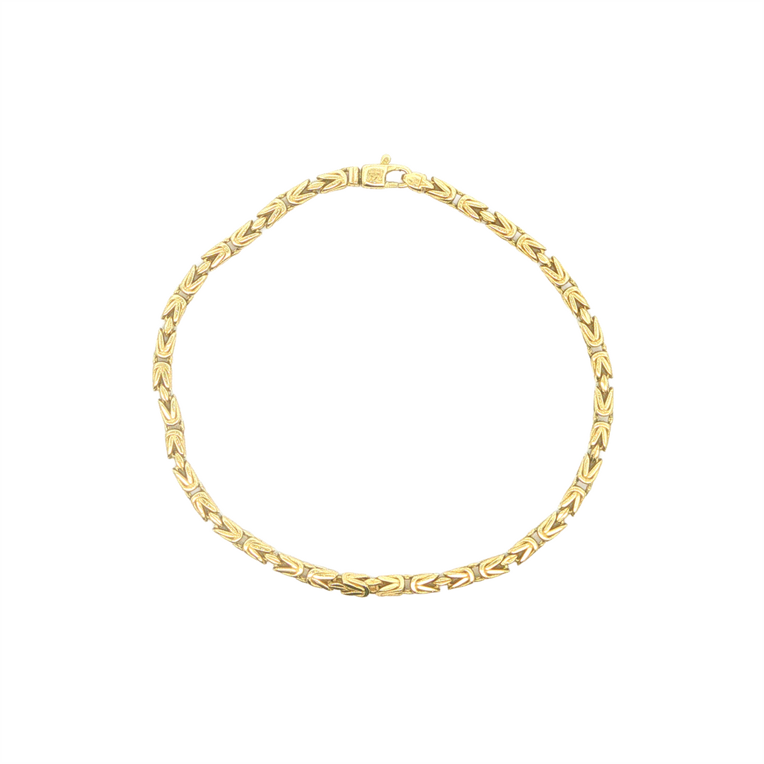 10KT Yellow Gold Byzantine Link Bracelet 7.5"