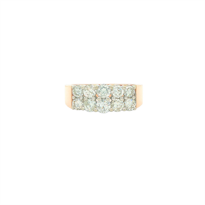 18KT Rose & White Gold 1.00cttw Diamond Cluster Estate Ring