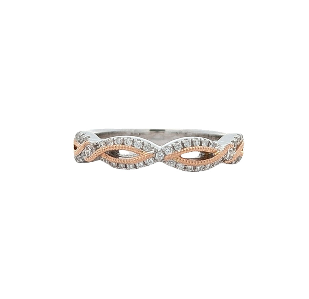 14KT White and Rose Gold 1.62ctw Diamond Engagement Ring and Matching Band