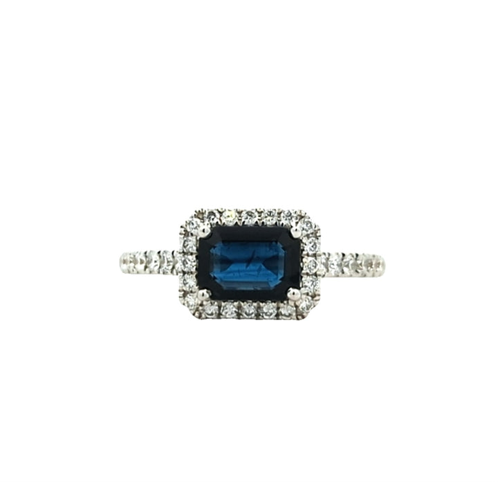 18K Sapphire Diamond Ring