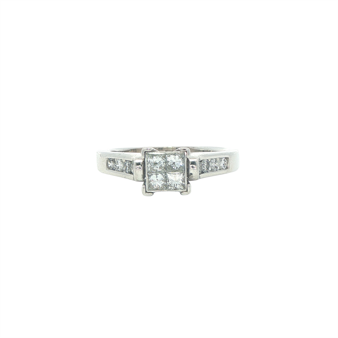 14KT White Gold 0.58ctw Diamond Estate Engagement Ring