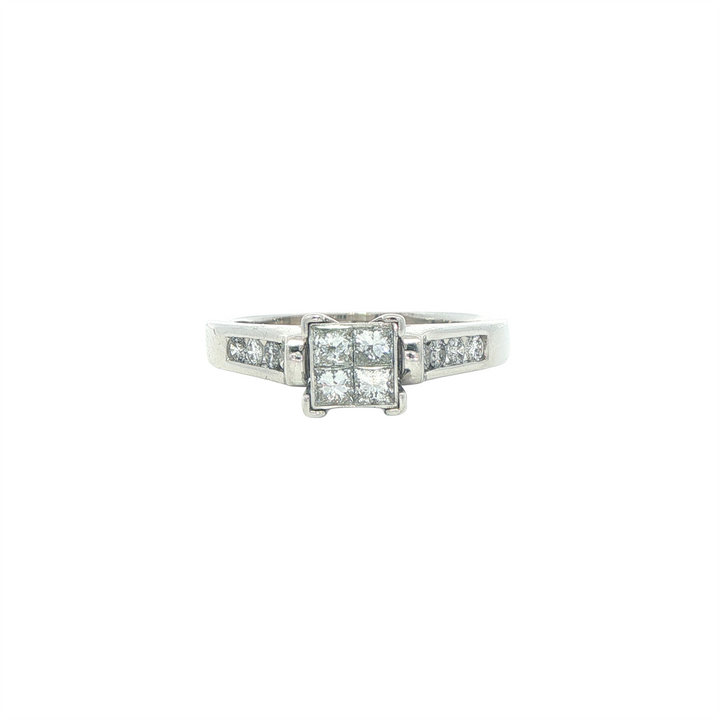 14KT White Gold 0.58ctw Diamond Estate Engagement Ring