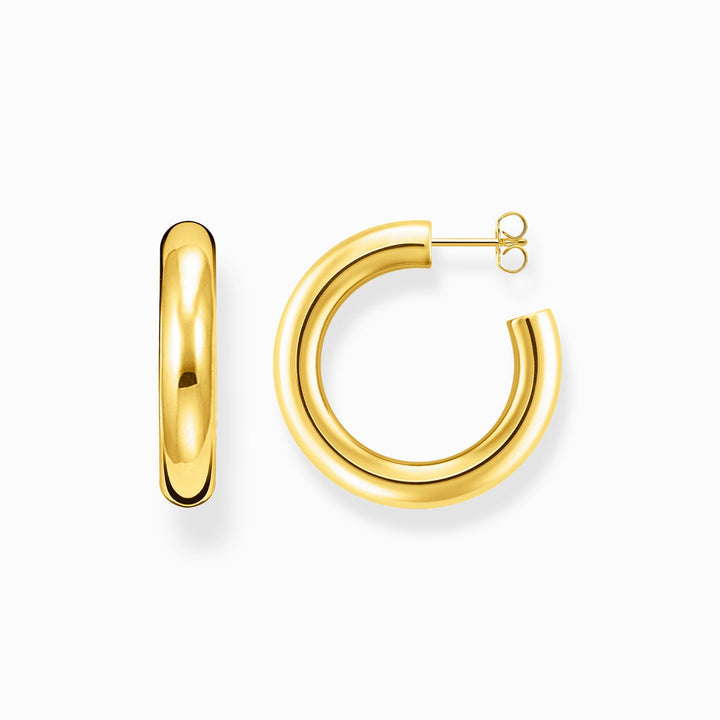 Thomas Sabo Sterling Silver Gold-plated Medium Chunky Hoop Earrings