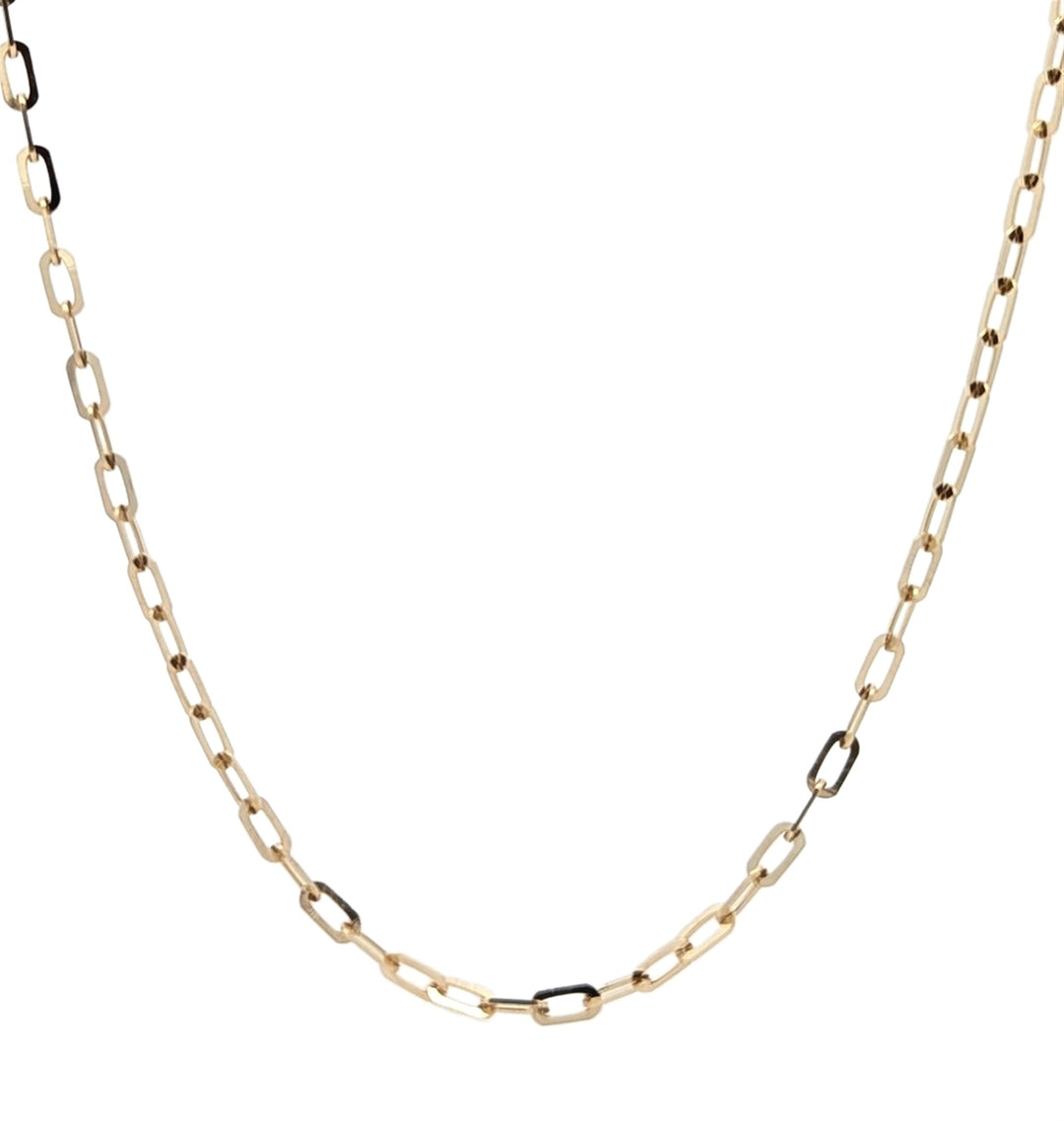 10K Yellow Gold 4mm Paperclip Link Chain 20"