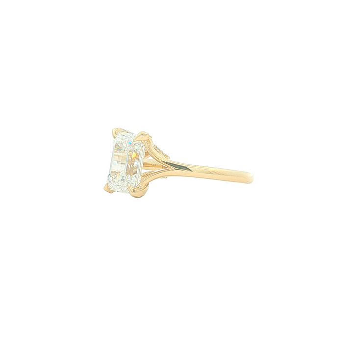 14KT Yellow Gold 2.12cttw Lab Grown Emerald Cut Diamond Engagment Ring