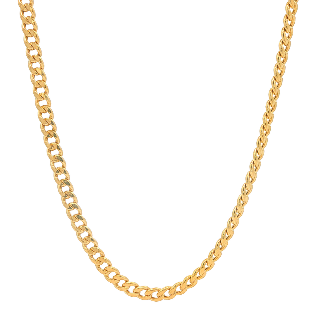 14KT Yellow Gold 3mm Curb Link Chain 20"