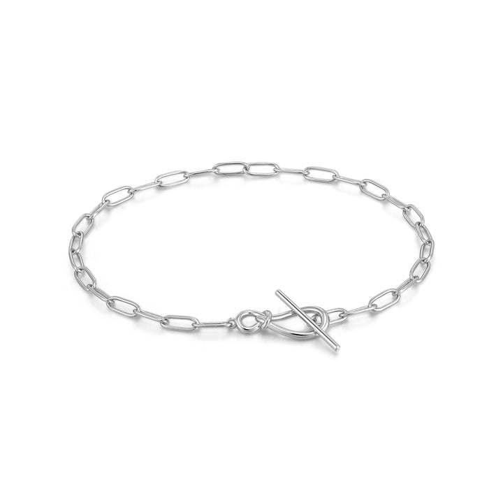 Forget Me Knot Silver Knot T Bar Chain Bracelet