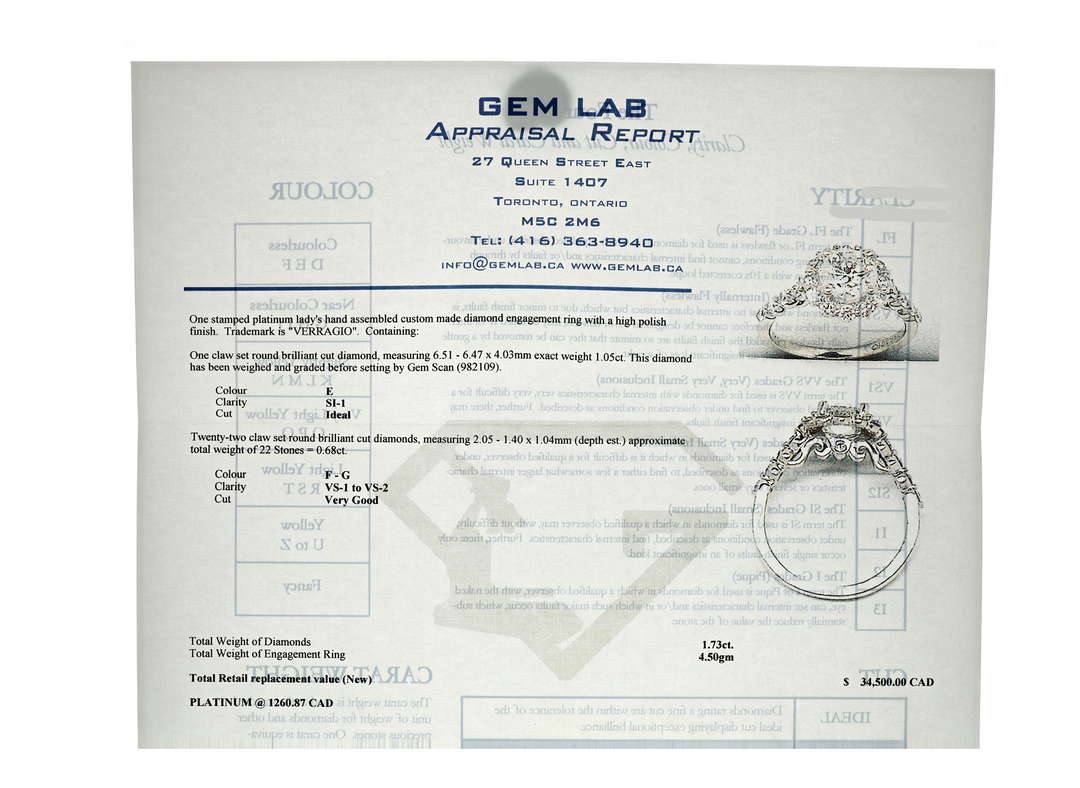 Platinum 1.73ctw Diamond Estate Engagement Ring
