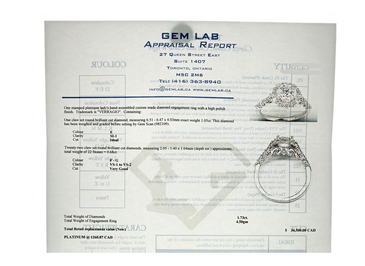 Platinum 1.73ctw Diamond Estate Engagement Ring