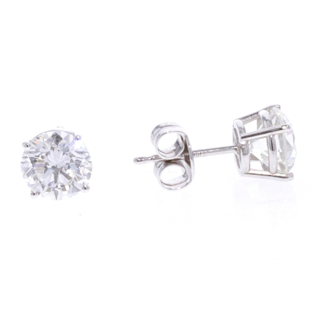 14KT White Gold 2.07ctw Diamond Estate Stud Earrings