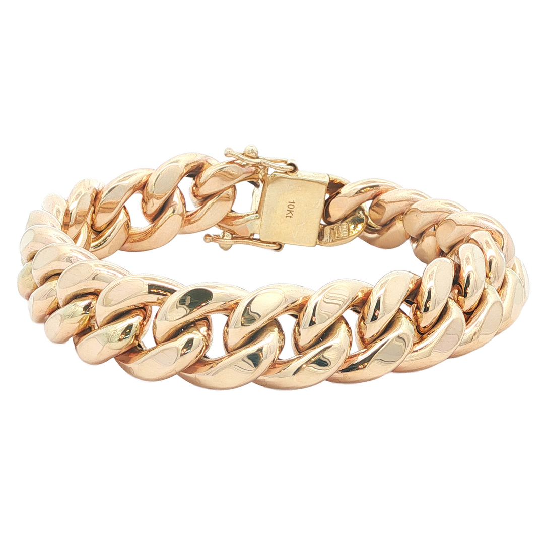 10KT Yellow 9" Cuban Link Bracelet