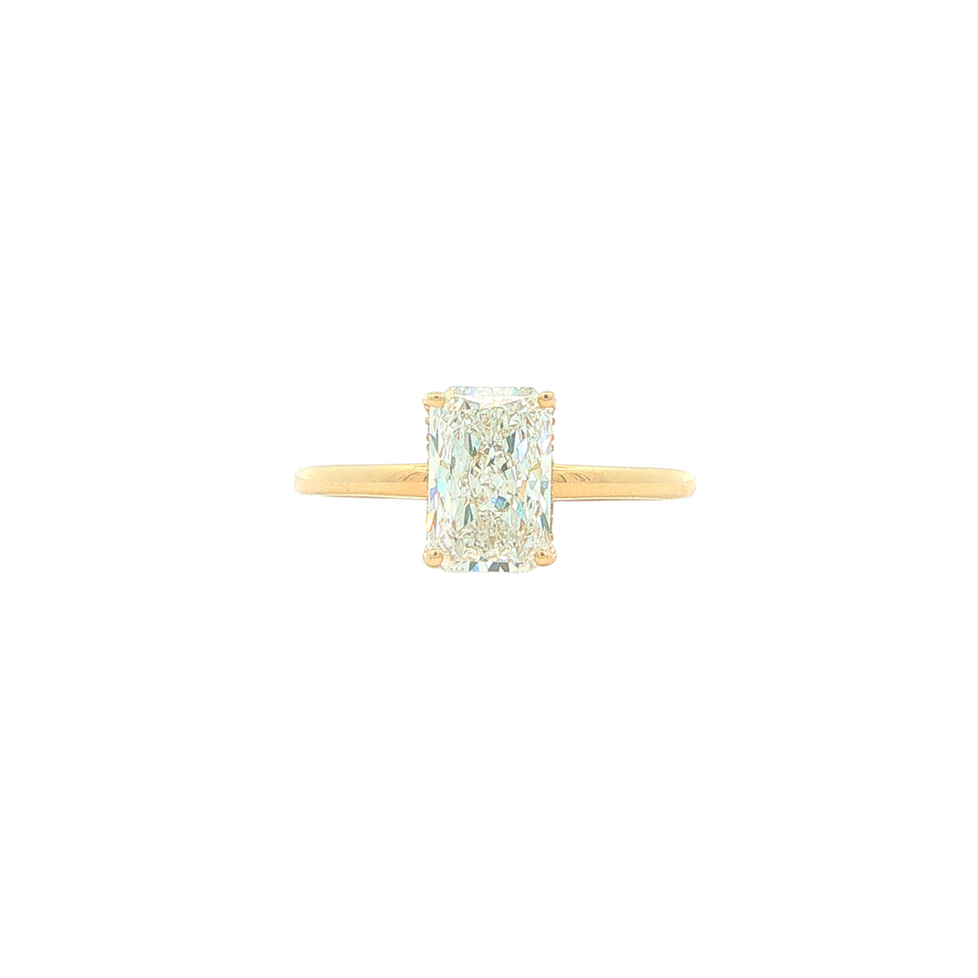 14KT Yellow Gold 1.64ctw Lab Grown Radiant Cut Diamond Engagment Ring with Hidden Halo