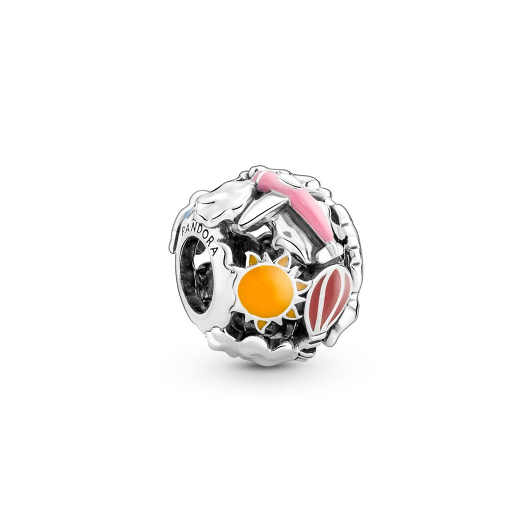 Air ballon, air plane and rainbow sterling silver