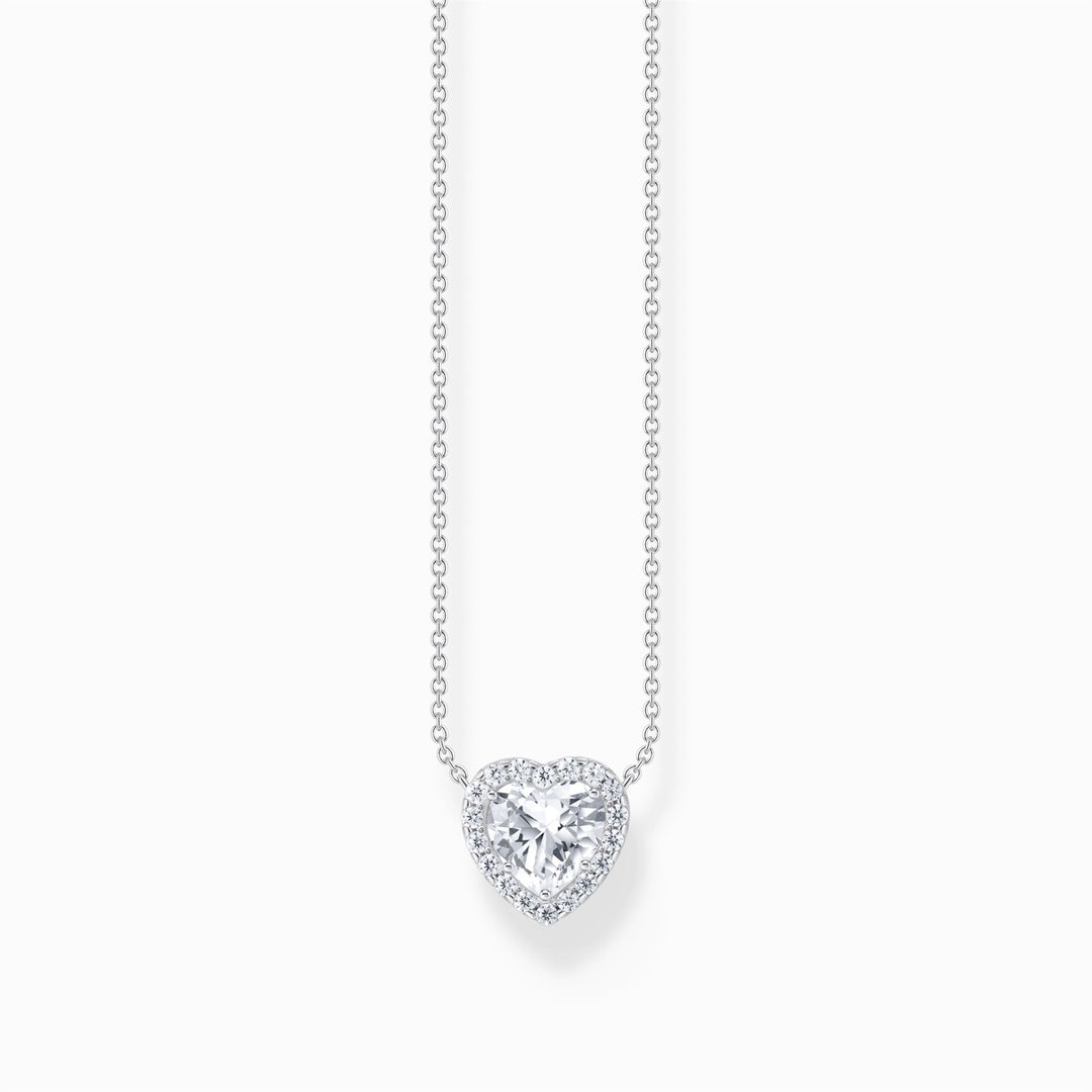 Thomas Sabo Sterling Silver Necklace With Heart-Shaped Halo Pendant