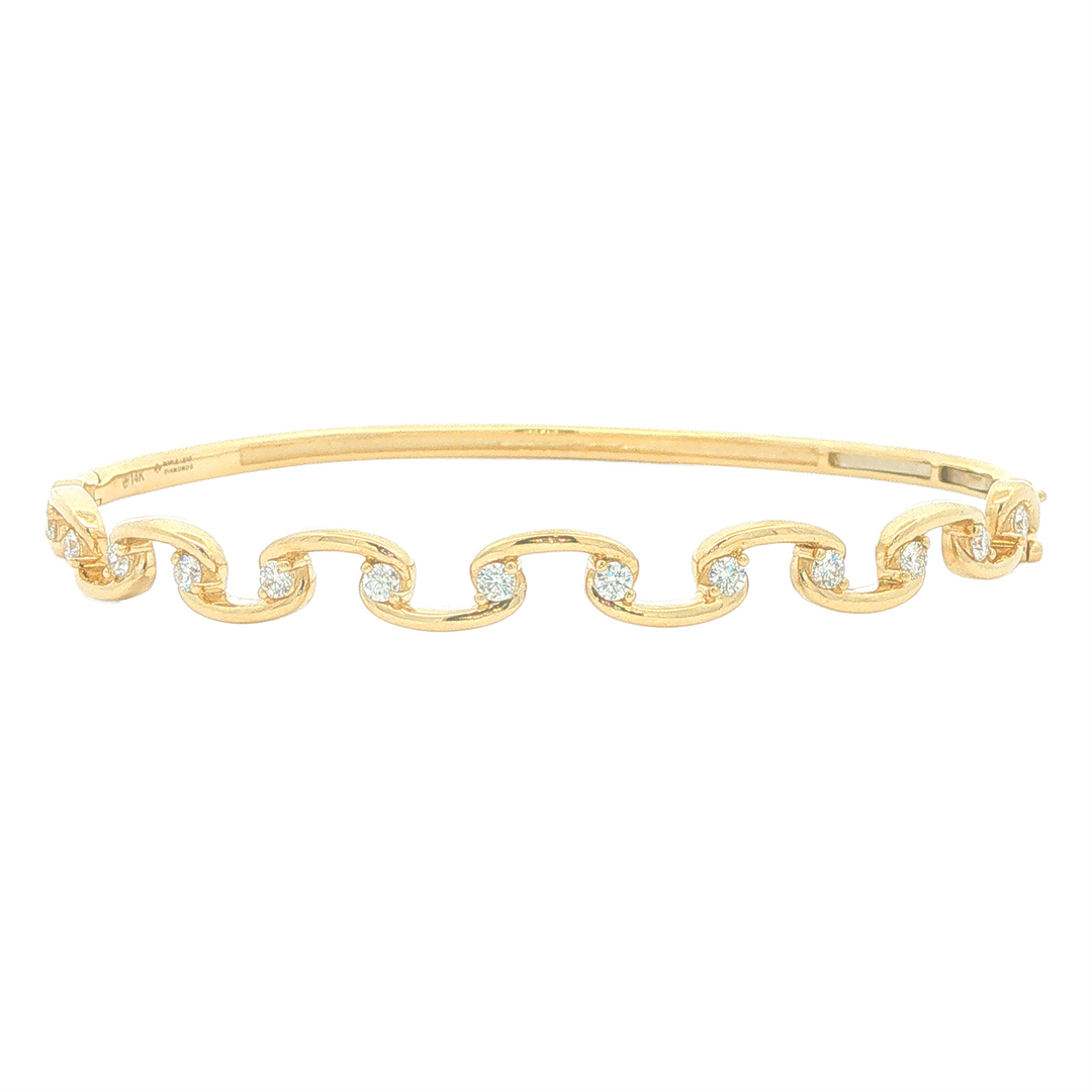 14KT Yellow Gold 0.52cttw Canadian Diamond Bangle Bracelet