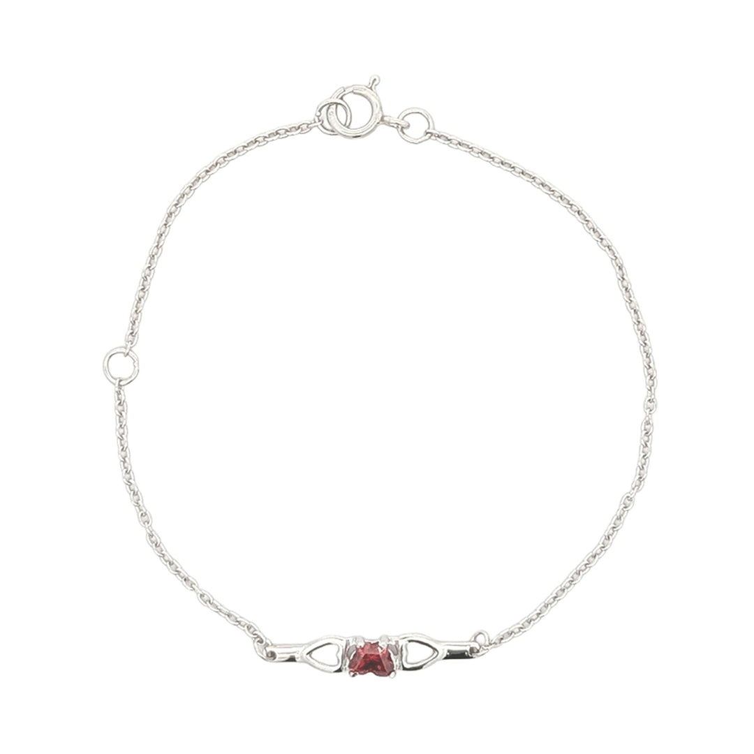 Sterling Silver January Birthstone Butterfly 6" Bracelet