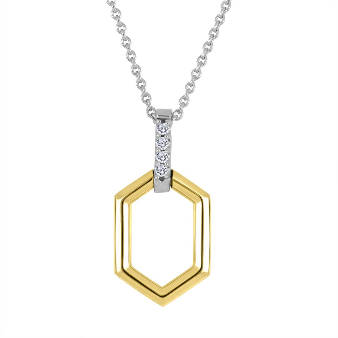 10KT Yellow and White Gold 0.02ctw Diamond 18" Necklace
