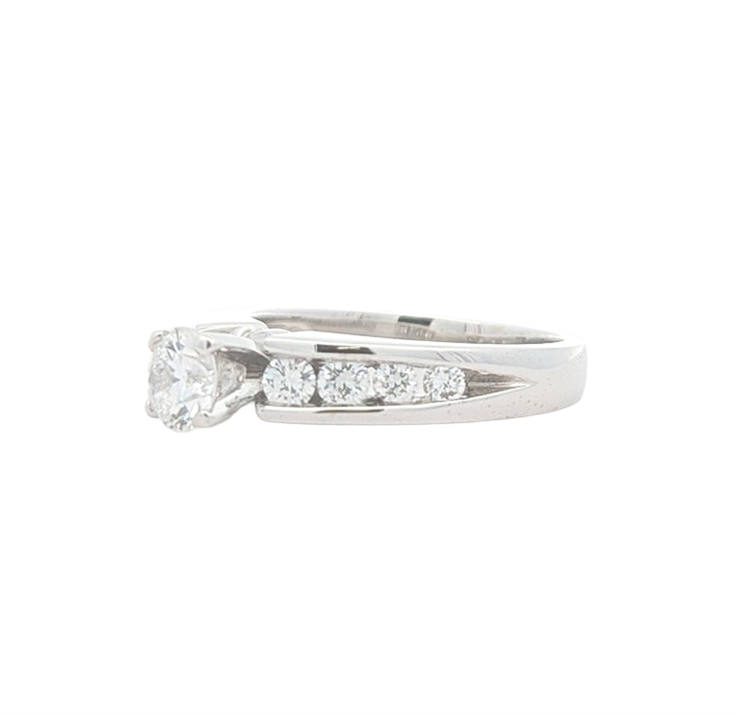 18KT White Gold 0.93ctw Diamond Estate Engagement Ring